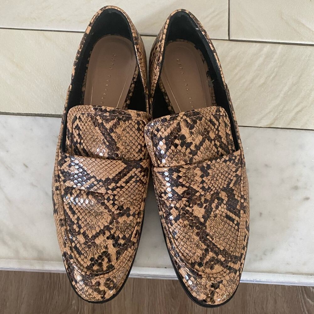 Snake Print Loafers